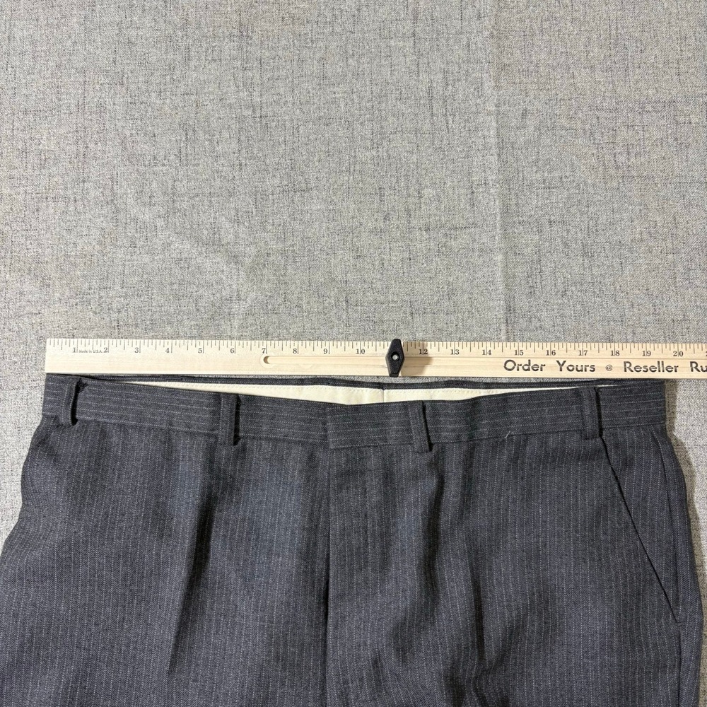 Vtg St Michael Men Pinstripe Suit 42R* 3 Piece Wool Gray Jacket Vest Pant 40x29 - Picture 9 of 16